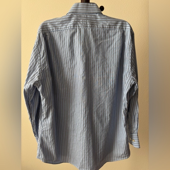 Peter Millar Blue and White Striped Casual Shirt - Picture 3 of 3